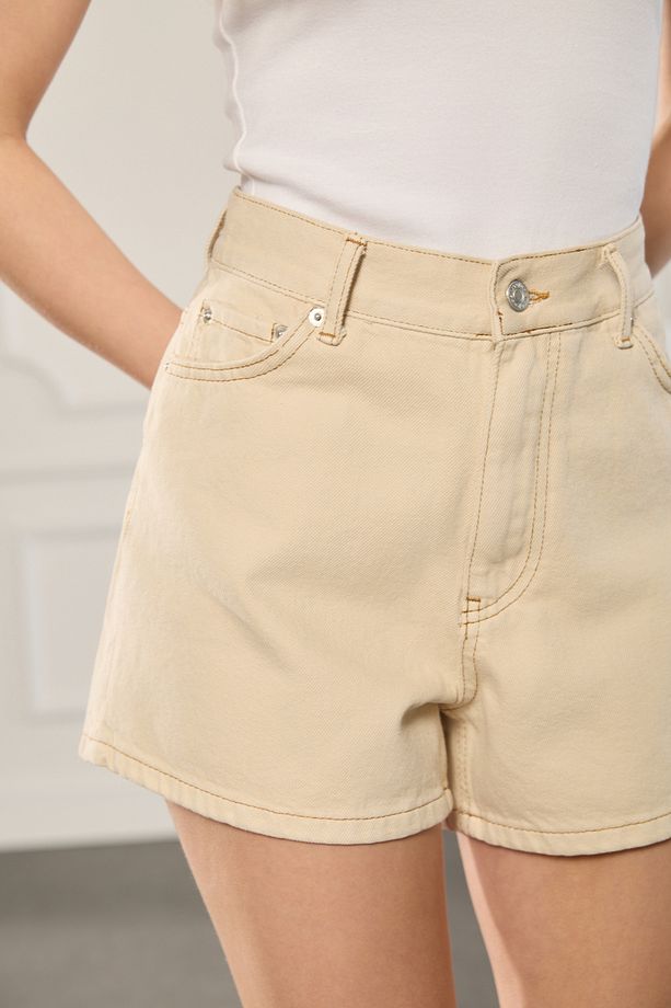Denim Mini Şort - 3