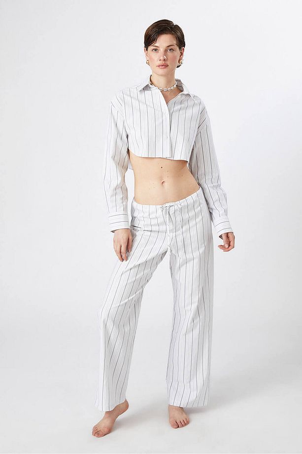 Bağcıklı Poplin Pantolon - 1