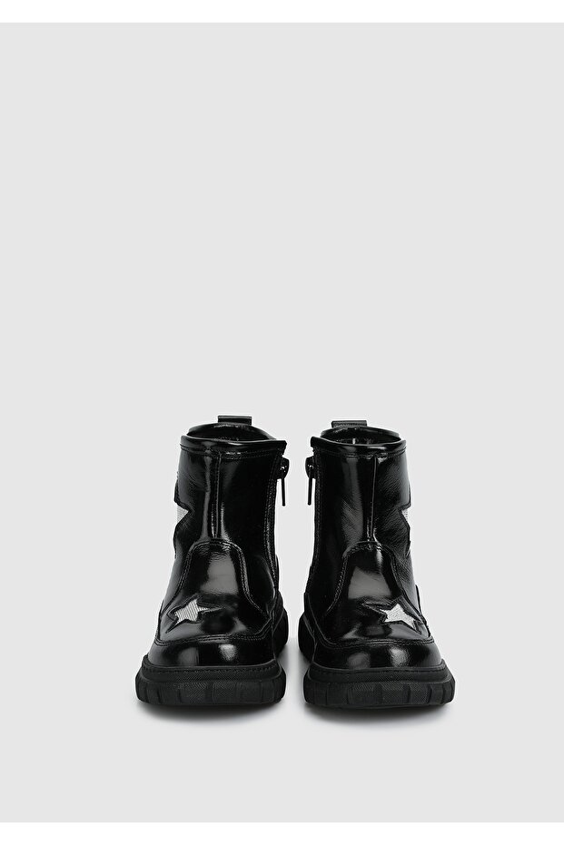 Siyah Deri Kız Çocuk Bot - 3