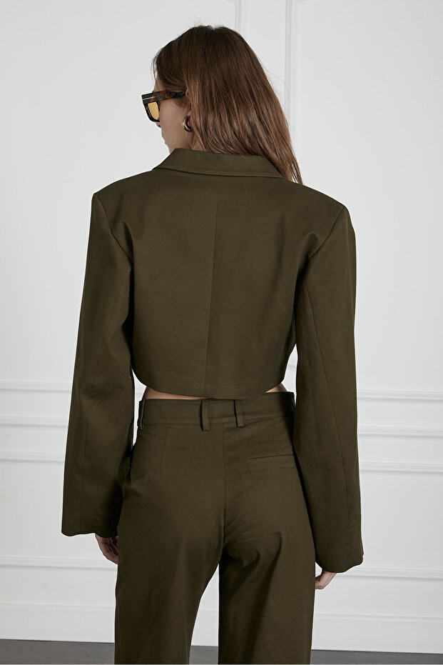 Balon Kol Crop Ceket - 5