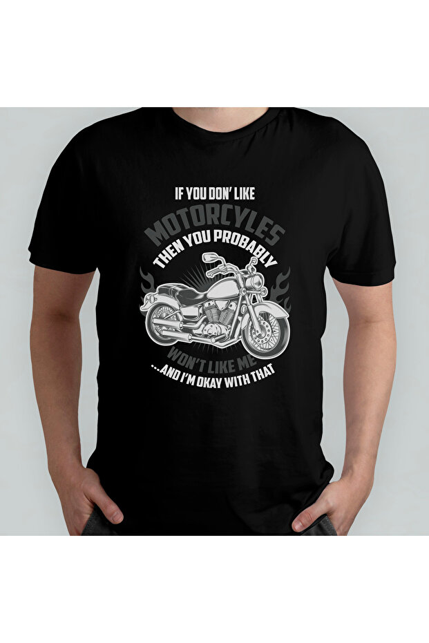 Biker Motorcycle Lover Unisex 100% Cotton Crew Neck T-Shirt Model 3