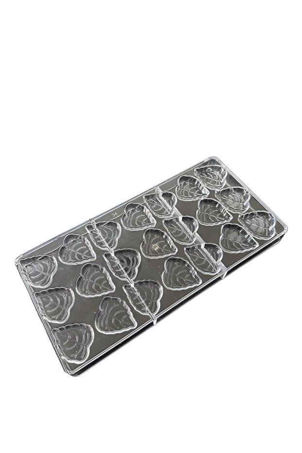 Polycarbonate Chocolate Mold Leaf Patterned Square - 1