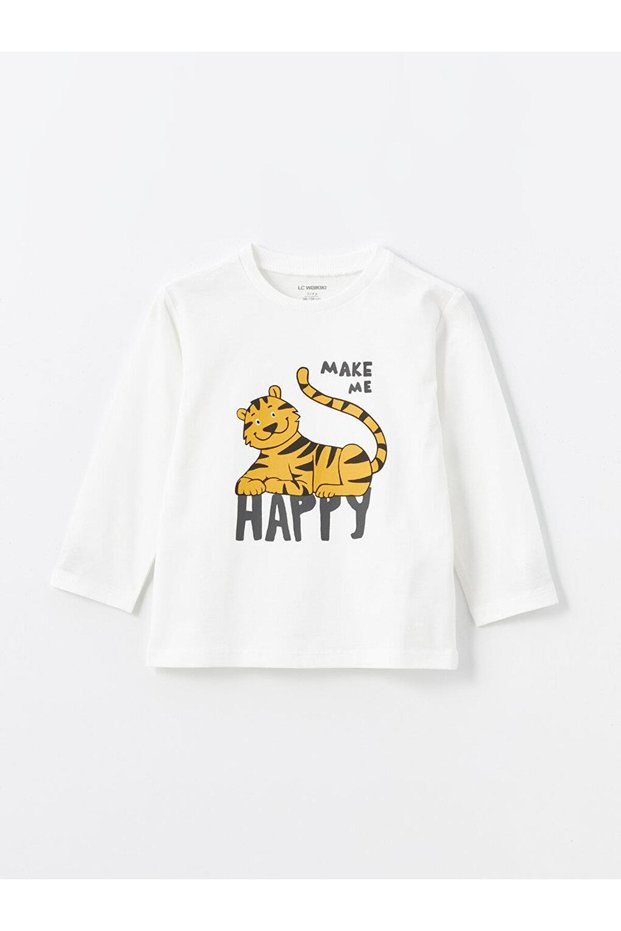 Lcw Kids Crew Neck Long Sleeve Printed Boys T-Shirt (W4)