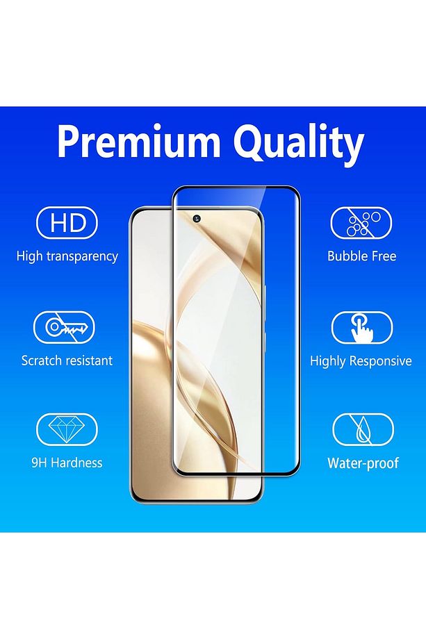 Honor 200 Ekran Koruyucu Cam Tam Kaplar 3D Çerceveli Oval Kavisli Full Kaplayan Temperli Parlak Cam - 2