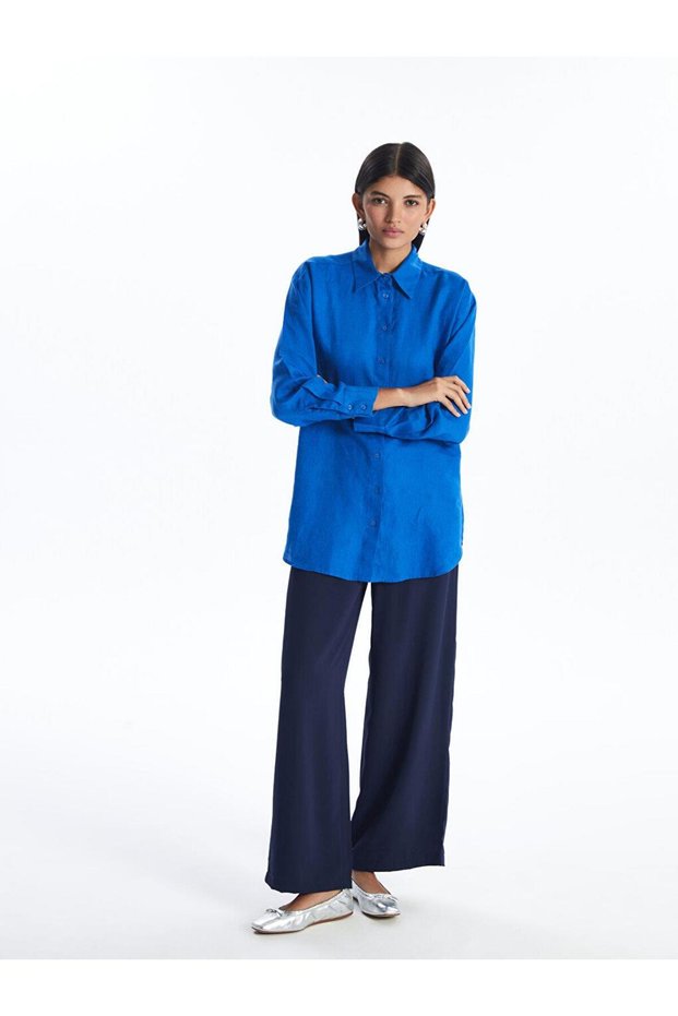 Wide Leg and Elastic Waist Women's Trousers