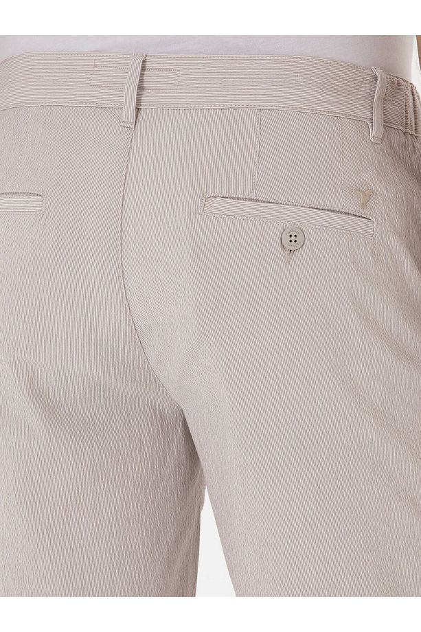 Bej Regular Fit Pamuk Karışımlı Beli Bağcıklı Bermuda Şort 50305669-vr011 - 6