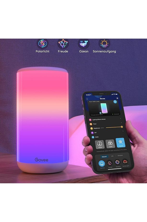 Akıllı Masa Lambası, Alexa ve Google Asistan ile Çalışan, 2200K-6500K Ayarlanabilir Renk - 4