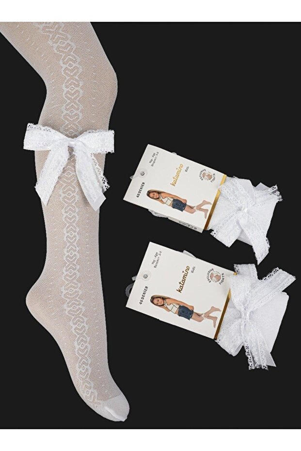 Karya Girl's Pantyhose with Bow on the Wrist