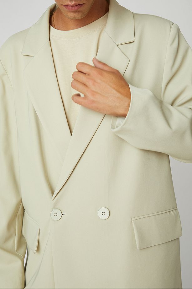 Oversize Kruvaze Ceket - 4