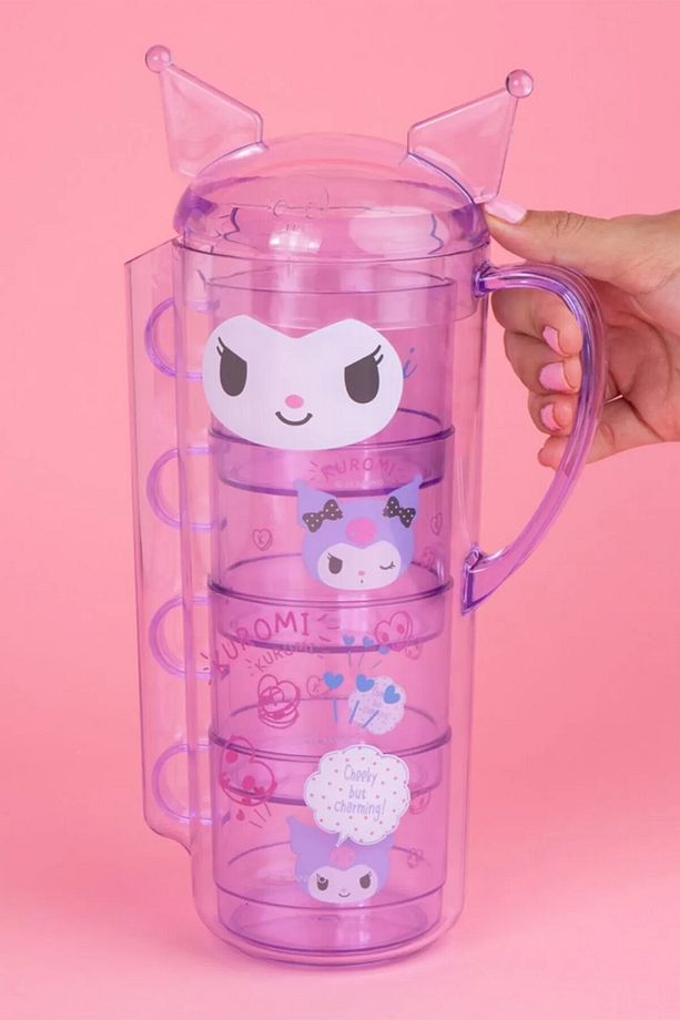 Sanrio Lisanslı Sürahi ve İstiflenebilir Bardak Seti (1400mL) - 1