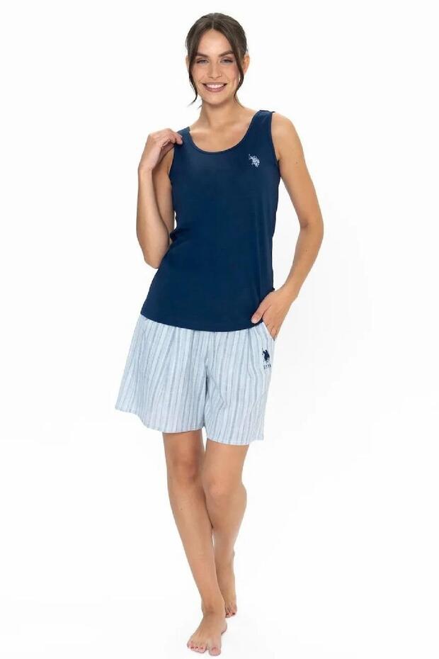 20021 Striped Thick Strap Sports Shorts Set