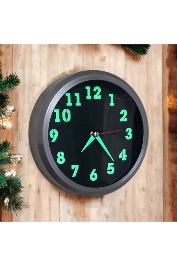 Mini Fosforlu Metal Duvar Saati Küçük Saat Çap 20 Cm 4 Adet Bez Çanta - 1