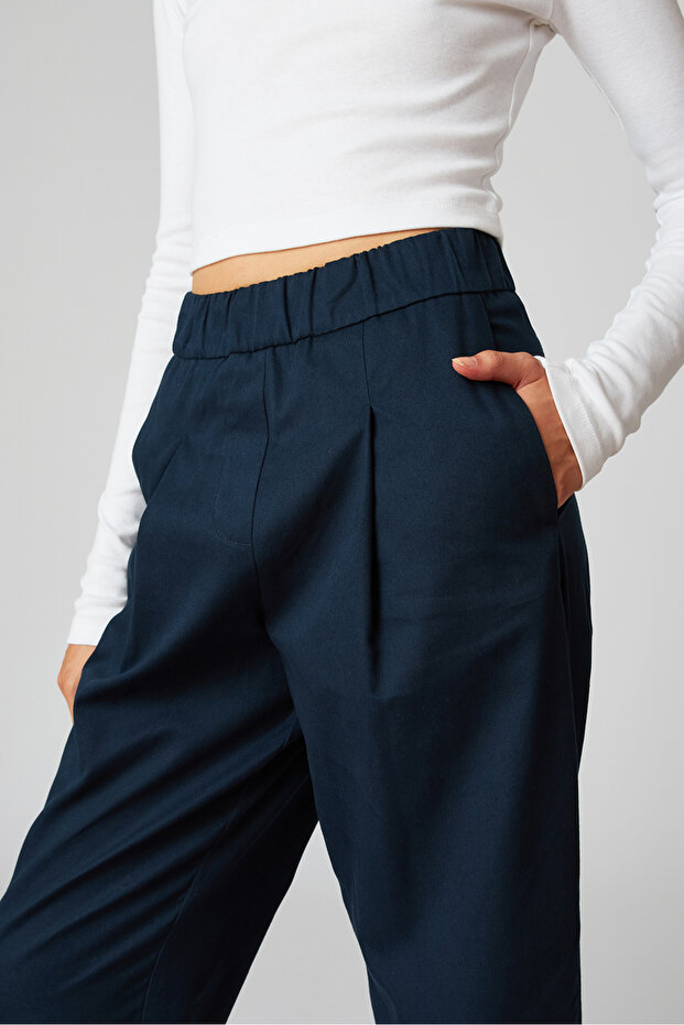 Lastikli Gabardin Pantolon - 3