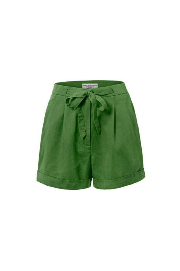 Ketenli Şort, Yeşil - 2