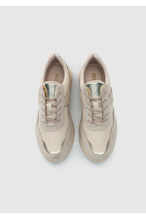Bej Kadın Sneaker - 5