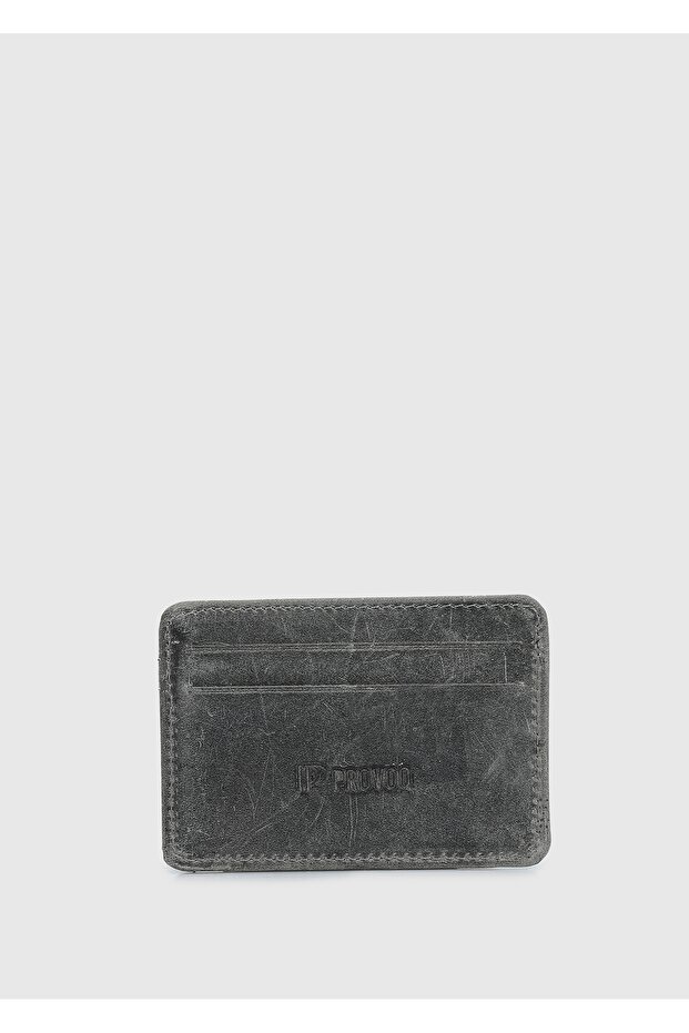 Gray Provoq 300 Gray Crazy Leather Card Holder