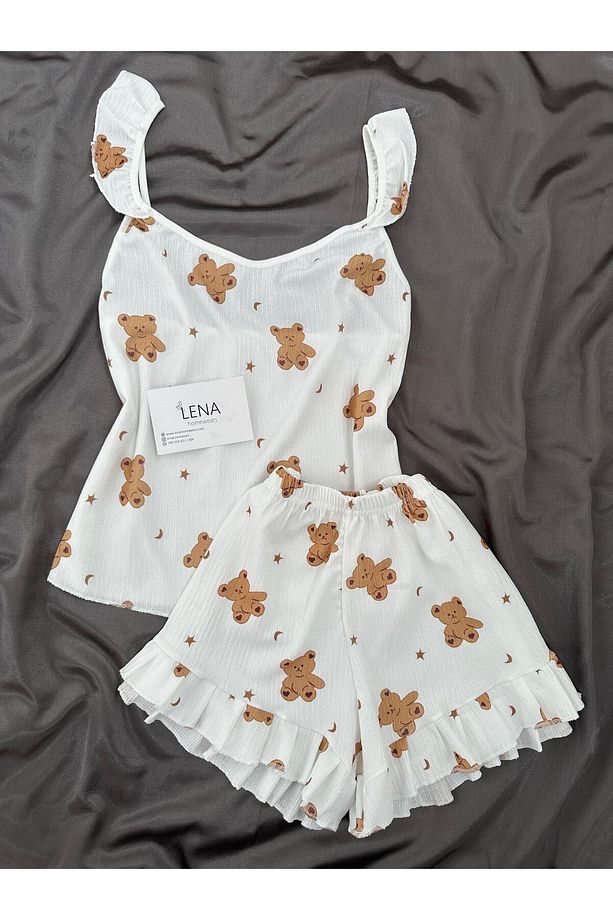 Mini Tedy Şortlu Pijama Takımı - 1