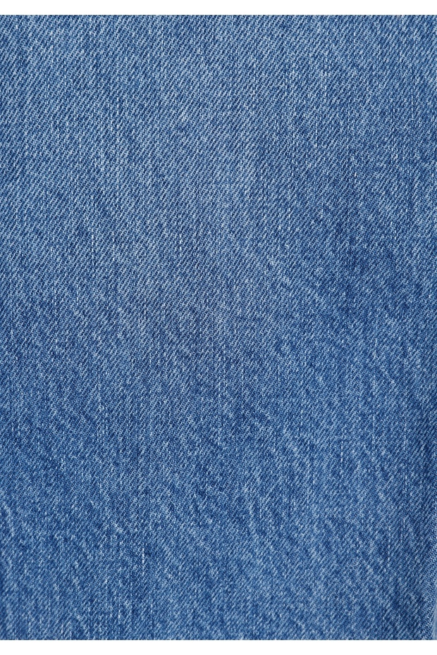 Regular Fit Orta Bel Düz Paça Erkek Mavi Jean Pantolon - 7