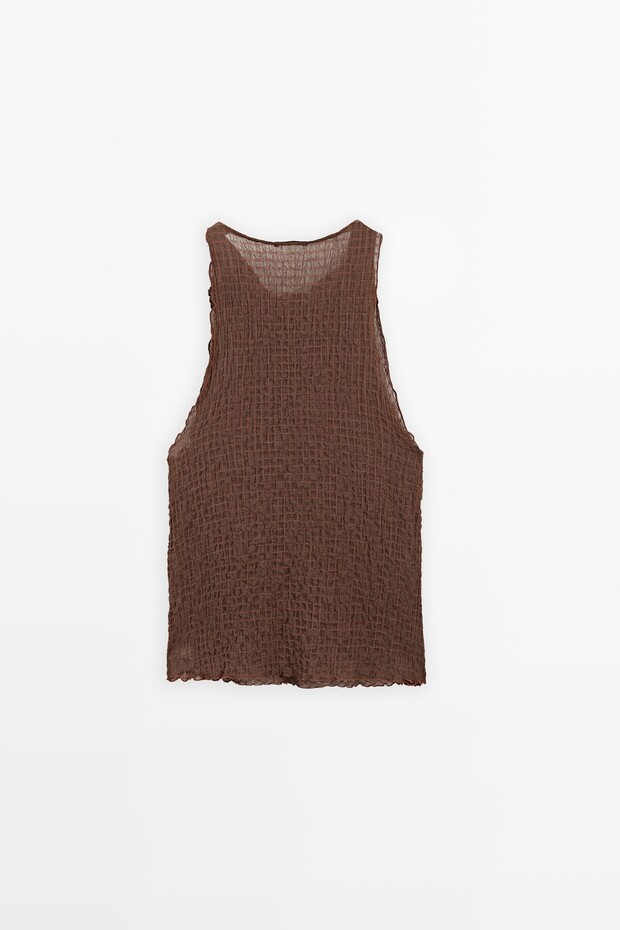 Dökümlü drape yaka top - 7