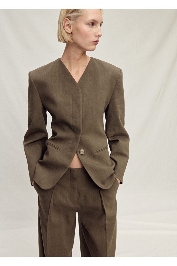 Nahtloser Leinenblazer - 5