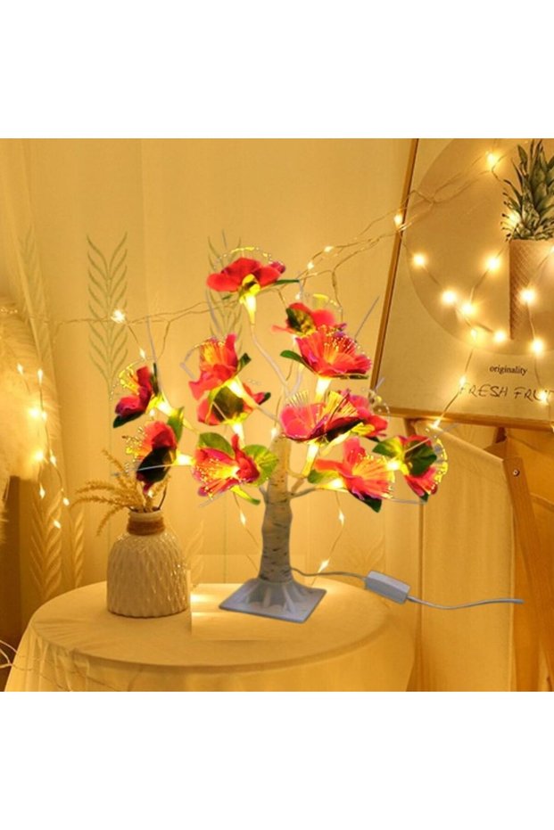 Led Lighted Flower Table Lamp, Colorful, 35X35