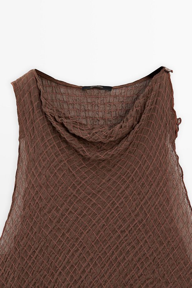 Dökümlü drape yaka top - 5