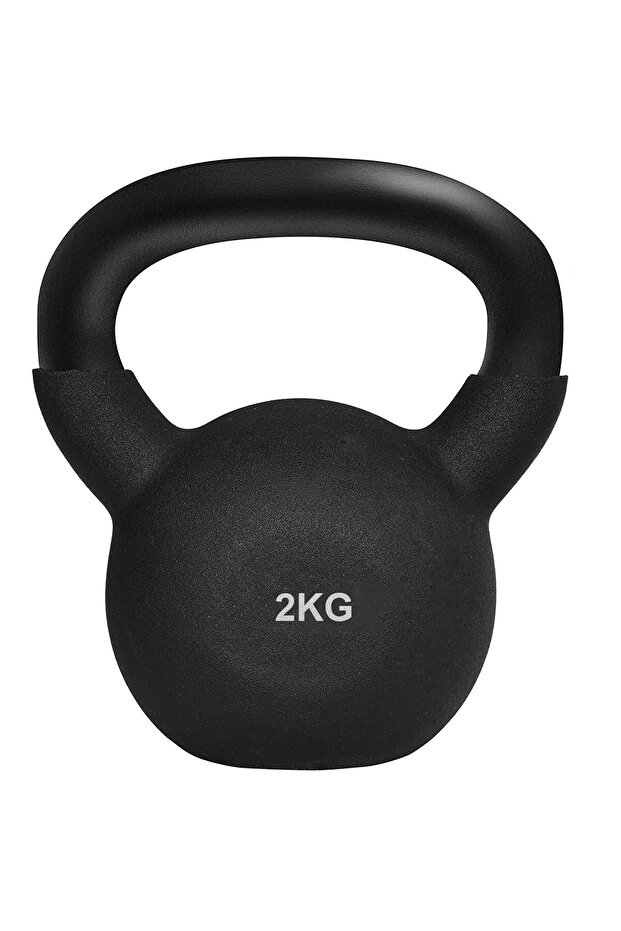2KG Kettlebell Cast Iron Rubber Coated Floor Friendly Kettlebell for Weight Lifting