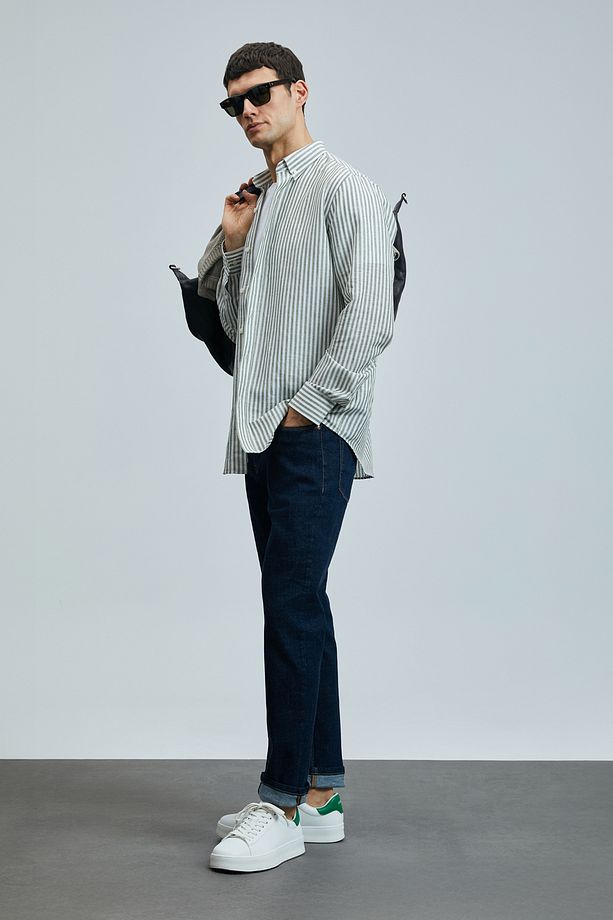 Galıo Smart Jean Erkek Pantolon Regular Fit Mavi - 5
