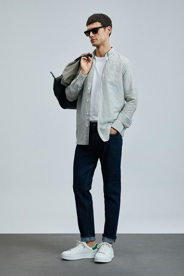 Galıo Smart Jean Erkek Pantolon Regular Fit Mavi - 4