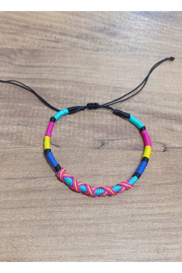 Çok renkli örgü halhal - 1