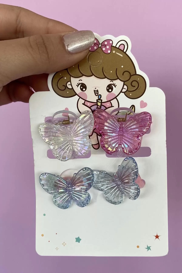 Mixed Color Butterfly Latch Buckle and Rubber Buckle Set