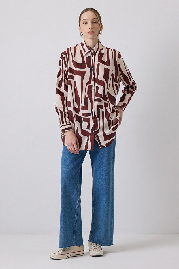 DESENLİ OVERSIZE GÖMLEK - 2