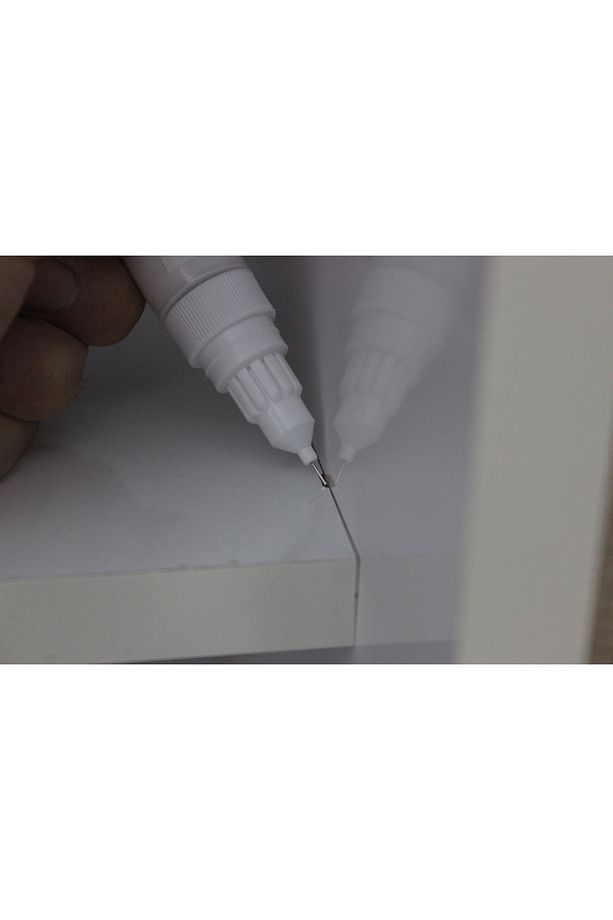 Parlak Siyah 2 in 1 İğneli ve Fırçalı Şişe Ahşap ve Metal Mobilya Rutuş-Rütuş-Rötuş Boyası Kalemi - 4
