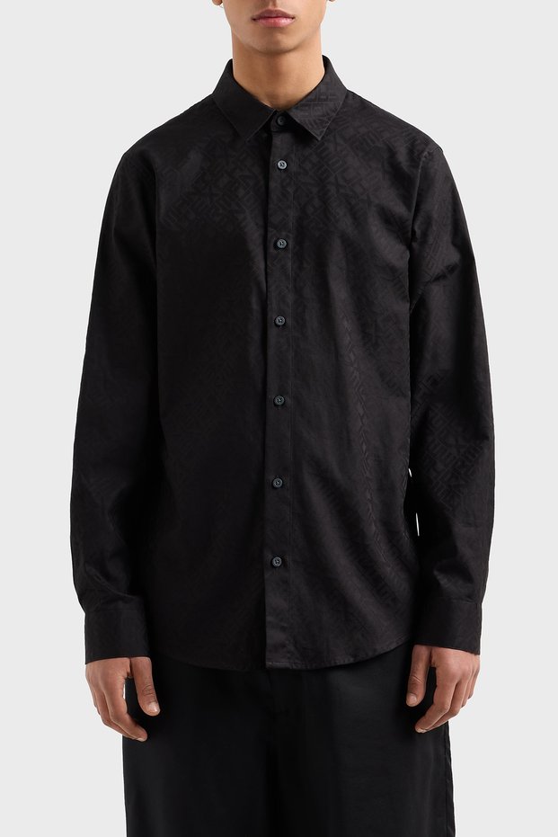 All with Logo 100% Cotton Regular Fit Shirt Men's Shirt Xm 000431 Af13131 Fc041