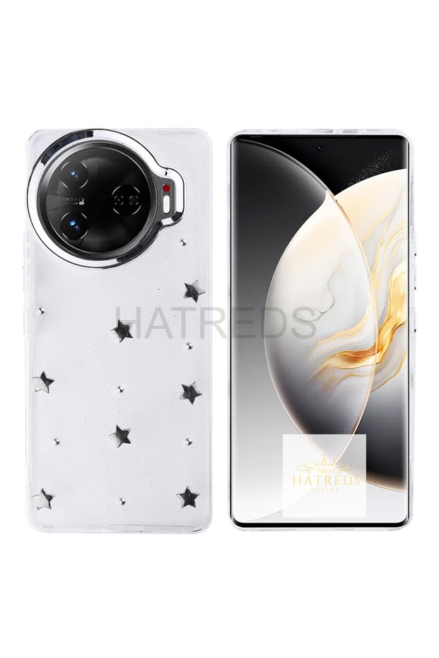 Case for Tecno Camon 30 Pro 5g Case Camera Protection with Protruding Metallic Decal Figured Transparent Design Cover