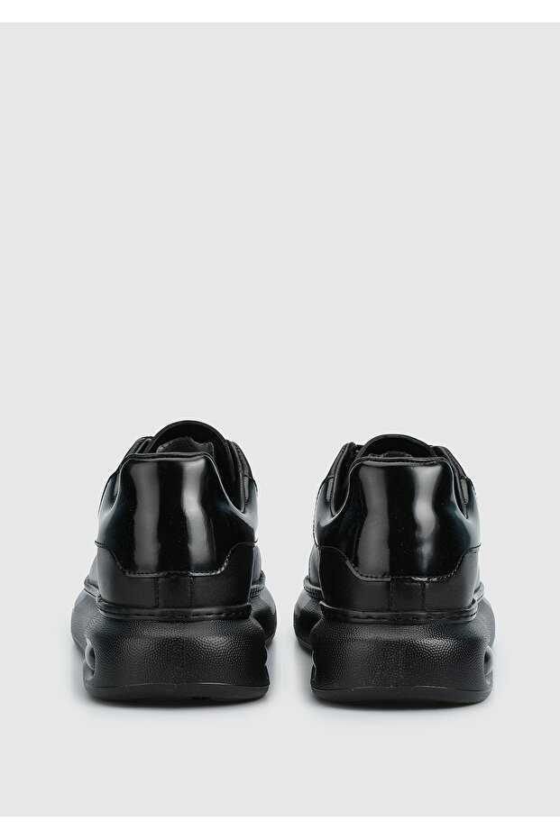 Siyah Deri Erkek Sneaker - 4
