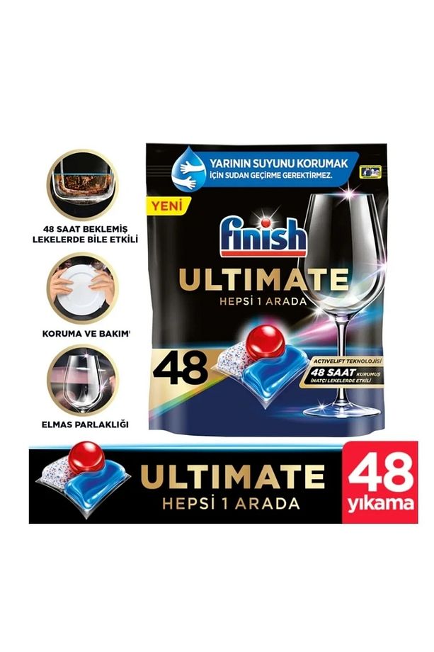 Ultimate Hepsi Bir Arada Bulaşık Makinesi Deterjanı  Kapsül Tablet  48 Adet - 1