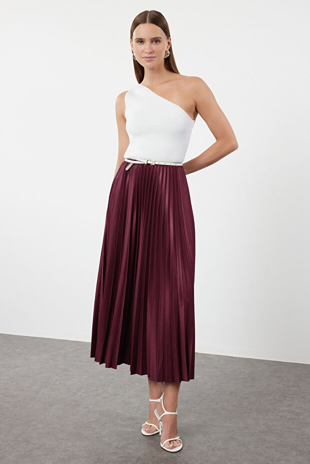 Mürdüm Piliseli Maxi Etek TWOSS24ET00041 - 3