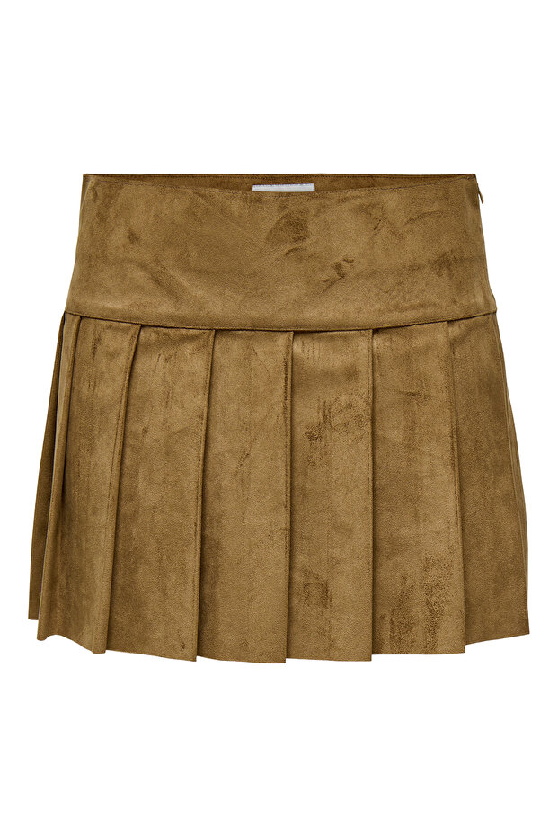 Onltulip faux suede pleat skirt otw
