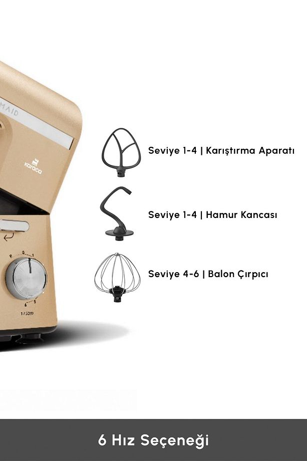 Mastermaid Chef Pro Çift Kollu Stand Mikser Mineral Gold 1750w - 8