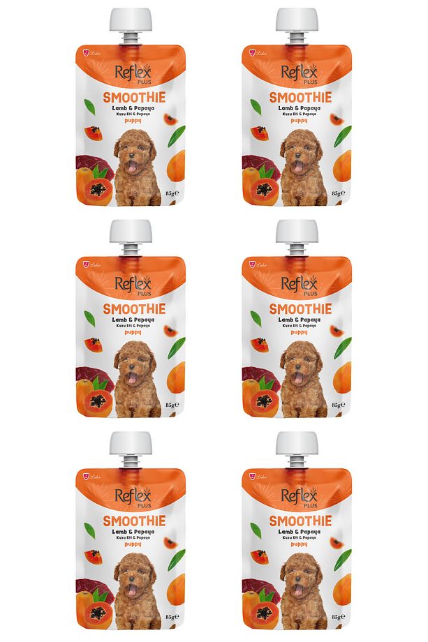 Plus Smoothie / Kuzu Etli ve Papaya Yavru Köpek Sıvı Ödül Maması 85 gr x 6 Adet - 1