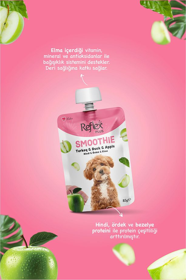 Smoothie Hindili Ördekli ve Elmalı Likit Köpek Ödülü 85 gr x 6 Adet - 2