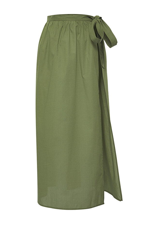 Haki Dokuma %100 Pamuk Maxi Plaj Pareo TBESS25PR00012 - 6