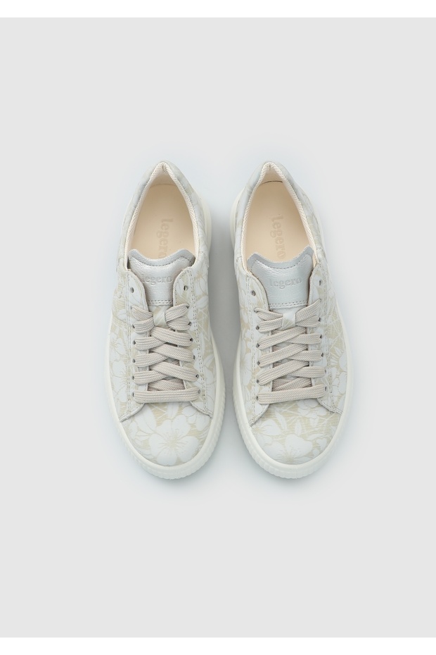 Beyaz Deri Kadın Sneaker - 5