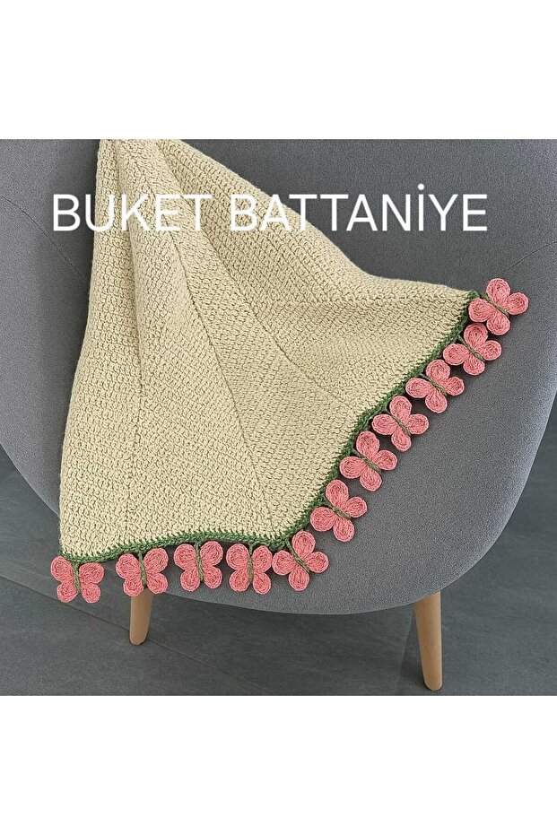 Handmade Butterfly Blanket, Bouquet Shawl, Bouquet Blanket, Bouquet Shaped Butterfly Bouquet 70-80 cm