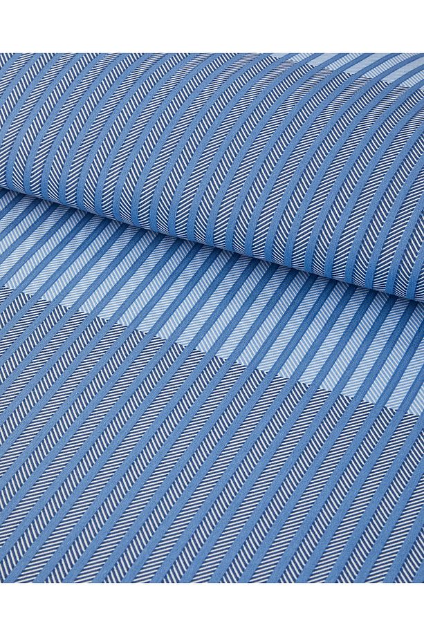 Modern Strip Kolay Ütülenir Tek Kişilik Nevresim Takımı 160x220 cm Mavi - 2