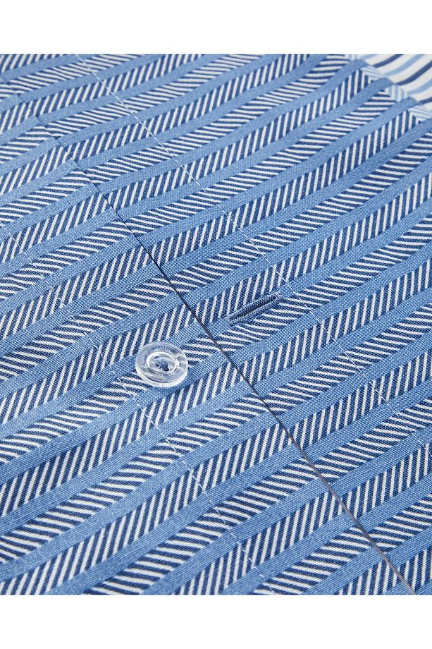 Modern Strip Kolay Ütülenir Tek Kişilik Nevresim Takımı 160x220 cm Mavi - 4