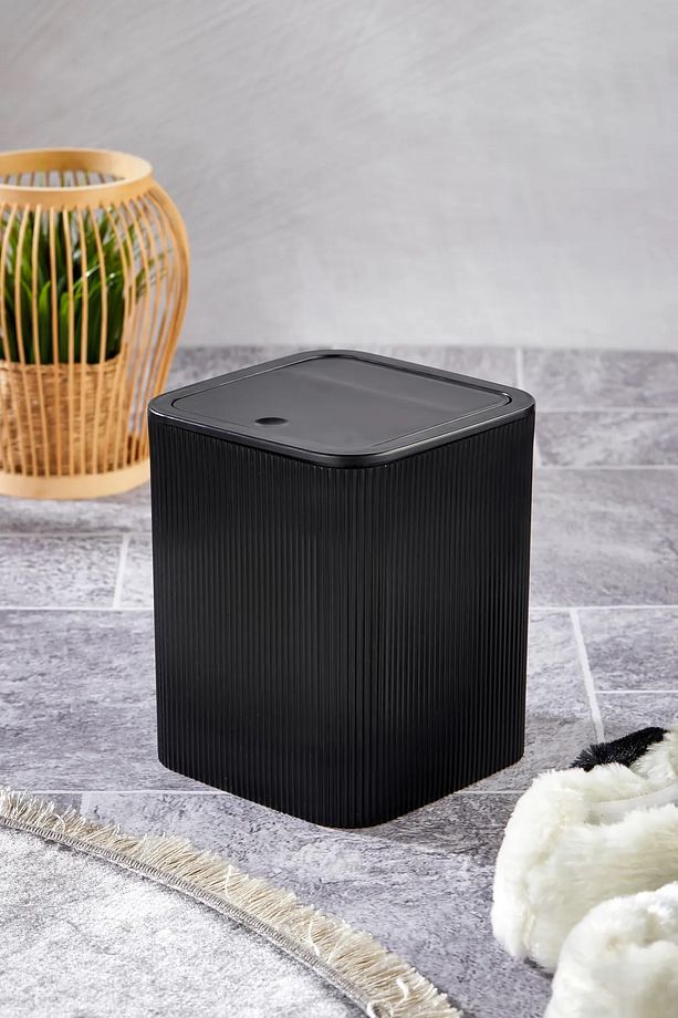 Kare Çöp Kovası Plastik 5 Litre Click Kapak - 3