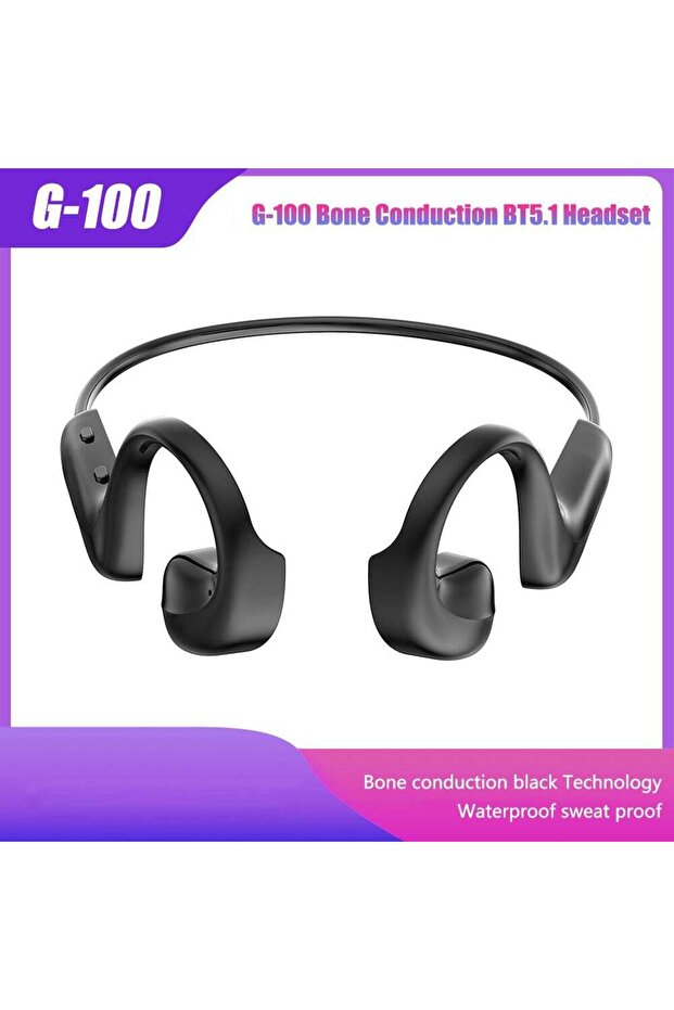 G100 Bone Conduction Bluetooth 5.1 Hanging Headset Black