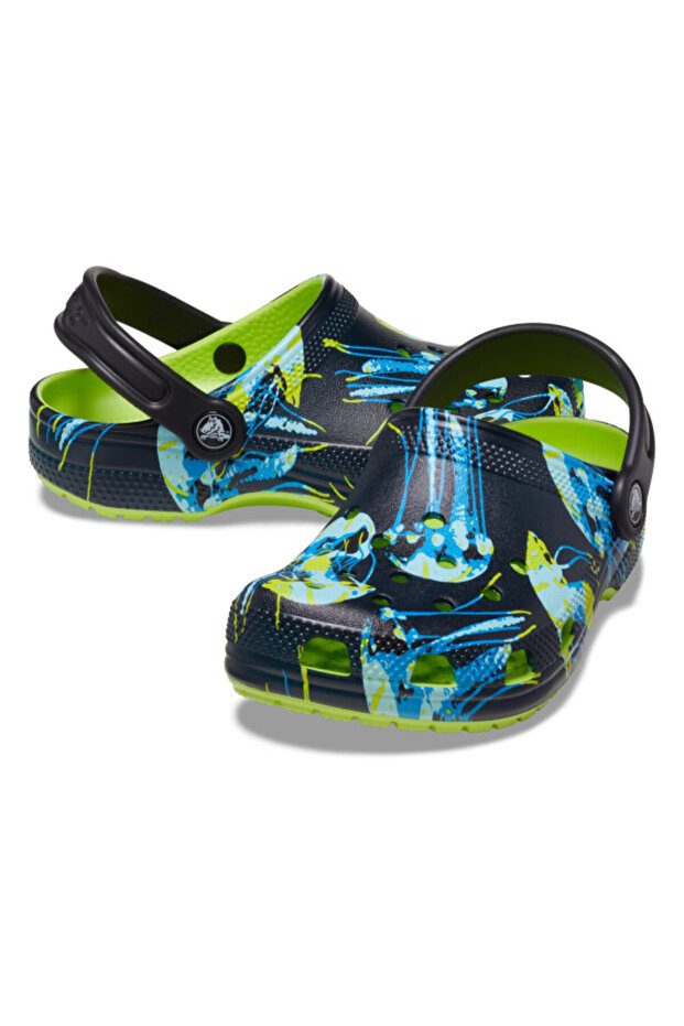 Classic meta scape clog kids clogs - limeade/multi - 4